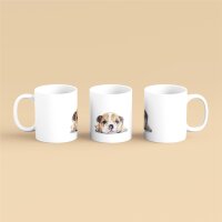 Kaffeetasse Englische Bulldogge Welpe English Bulldog Puppy Weiß 330ml