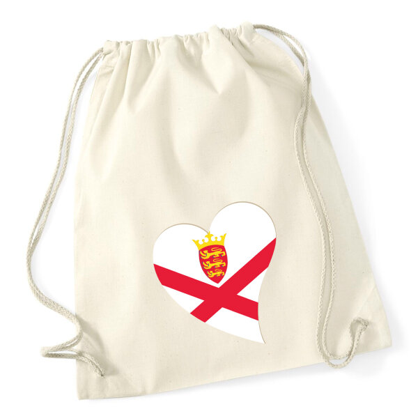 Turnbeutel Jersey Flagge Herz 12 Liter