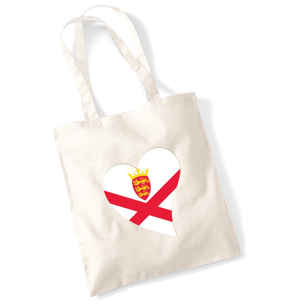 Jutebeutel Jersey Flagge Herz 10 Liter