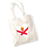 Jutebeutel Jersey Flagge Herz 10 Liter