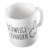 Kaffeetasse Schweigeeinhorntelfinger Weiß 330ml