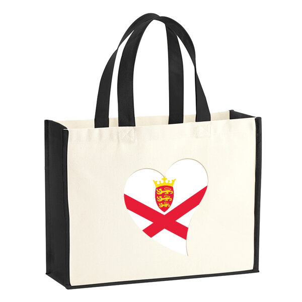 Jutetasche Jersey Flagge Herz 21 Liter Black