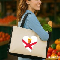 Jutetasche Jersey Flagge Herz 21 Liter Black