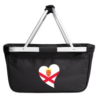 Einkaufskorb faltbar Jersey Flagge Herz 20 Liter Black