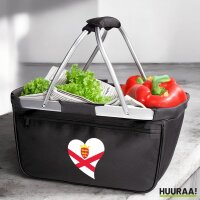 Einkaufskorb faltbar Jersey Flagge Herz 20 Liter Black