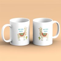 Kaffeetasse No Prob Llama Kein Problem Lama Weiß 330ml
