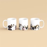 Kaffeetasse Hunde Welpen Weiß 330ml