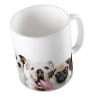 Kaffeetasse Hunde Welpen Weiß 330ml
