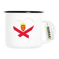Emaille Tasse Jersey Flagge Herz 300ml Vintage