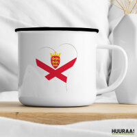 Emaille Tasse Jersey Flagge Herz 300ml Vintage