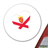 Aufkleber Jersey Flagge Herz 10cm rund