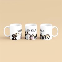 Kaffeetasse Hunde Welpen Guten Morgen Weiß 330ml