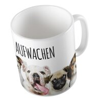 Kaffeetasse Hunde Welpen Aufwachen Weiß 330ml
