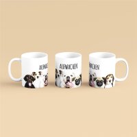 Kaffeetasse Hunde Welpen Aufwachen Weiß 330ml