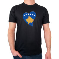 Herren T-Shirt Kosovo Flagge Herz