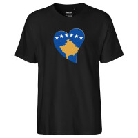 Herren T-Shirt Kosovo Flagge Herz