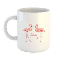 Kaffeetasse Flamingo Summer Sommer Weiß 330ml