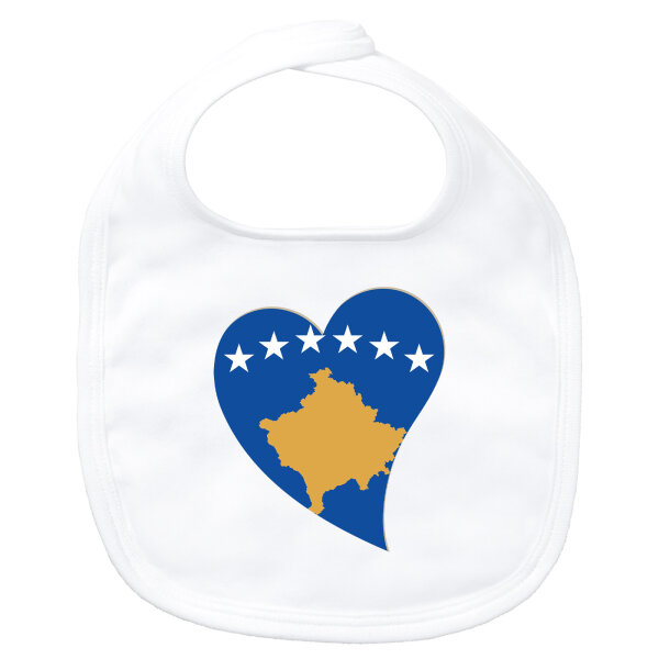 Baby Lätzchen Kosovo Flagge Herz Klettverschluss