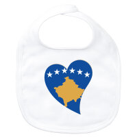 Baby L&auml;tzchen Kosovo Flagge Herz Klettverschluss