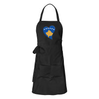 Sch&uuml;rze Kosovo Flagge Herz mit Taschen