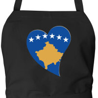 Sch&uuml;rze Kosovo Flagge Herz mit Taschen