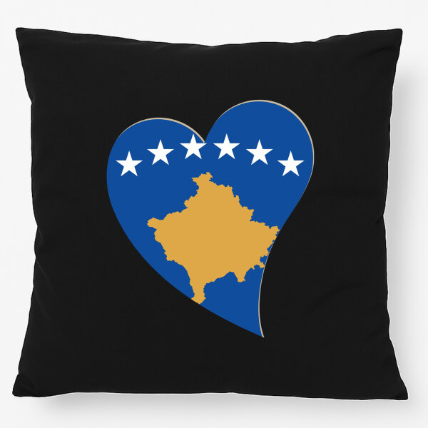 Kissen Kosovo Flagge Herz 40x40cm
