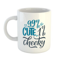 Kaffeetasse 99% Cute, 1% Cheeky Weiß 330ml