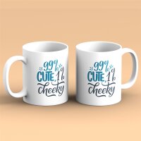 Kaffeetasse 99% Cute, 1% Cheeky Weiß 330ml
