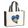 Jutetasche Kosovo Flagge Herz 21 Liter Black