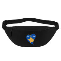 Bauchtasche Kosovo Flagge Herz 2,5 Liter Black