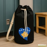 Seesack Kosovo Flagge Herz 20 Liter Black