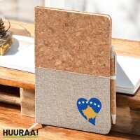 Notizbuch A5 Kosovo Flagge Herz 80 Blatt inkl....