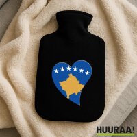 W&auml;rmflasche Kosovo Flagge Herz