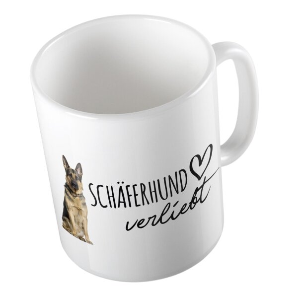 Kaffeetasse Schäferhund Weiß 330ml