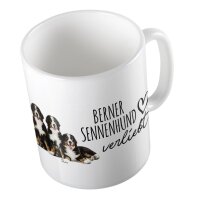 Kaffeetasse Berner Sennenhund verliebt Welpen Weiß 330ml