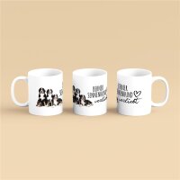 Kaffeetasse Berner Sennenhund verliebt Welpen Weiß 330ml