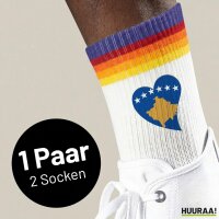 Unisex Socken Kosovo Flagge Herz Baumwolle