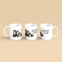 Kaffeetasse Berner verliebt Welpen Weiß 330ml