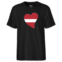 Herren T-Shirt Lettland Flagge Herz