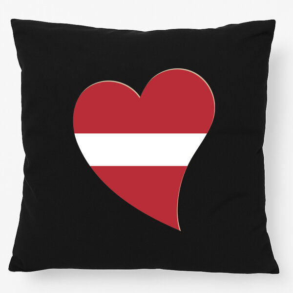 Kissen Lettland Flagge Herz 40x40cm