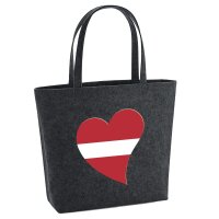 Filzshopper Lettland Flagge Herz, 22 Liter