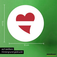 Aufkleber Lettland Flagge Herz 10cm rund