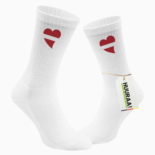 Unisex Socken Lettland Flagge Herz Baumwolle