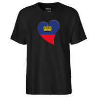 Herren T-Shirt Liechtenstein Flagge Herz