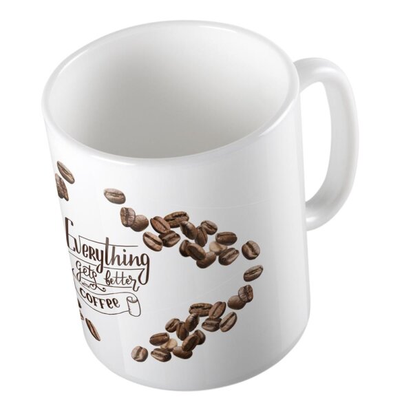 Kaffeetasse Everything better with Coffee Kaffeebohnen Weiß 330ml