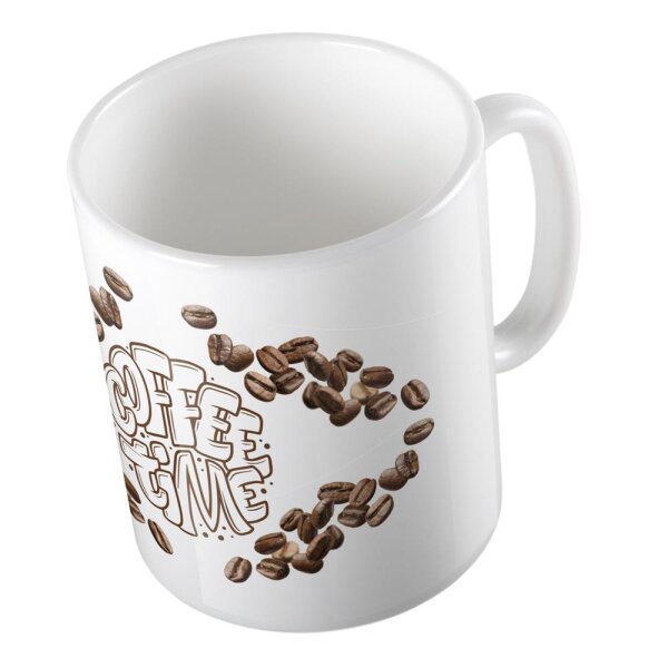 Kaffeetasse Kaffeebohnen Coffee Time Weiß 330ml