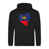 Unisex Hoodie Liechtenstein Flagge Herz