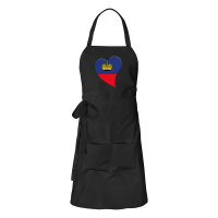 Sch&uuml;rze Liechtenstein Flagge Herz mit Taschen