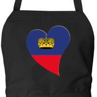 Sch&uuml;rze Liechtenstein Flagge Herz mit Taschen