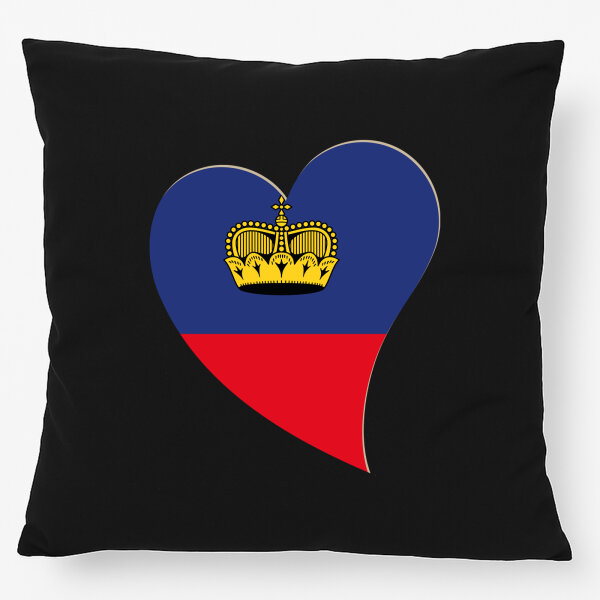 Kissen Liechtenstein Flagge Herz 40x40cm
